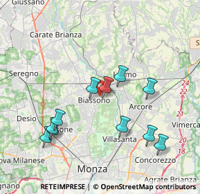 Mappa Via Sant'Antonio, 20853 Biassono MB, Italia (3.81091)