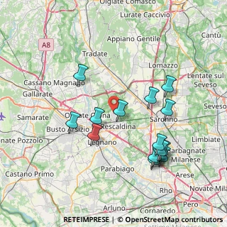 Mappa Rescalda, 20027 Rescaldina MI, Italia (7.78867)