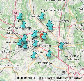 Mappa Via Giacomo Leopardi, 20027 Rescaldina MI, Italia (6.19235)