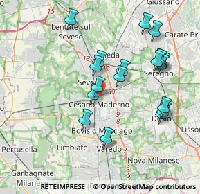 Mappa Via Santa Chiara, 20031 Cesano Maderno MB, Italia (3.7755)