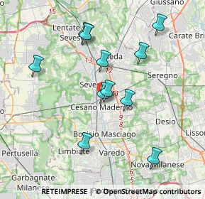 Mappa Via Santa Chiara, 20031 Cesano Maderno MB, Italia (3.59364)