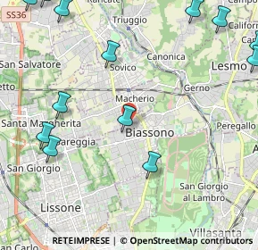Mappa Via Alberto da Giussano, 20853 Biassono MB, Italia (3.04385)