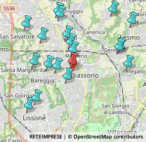 Mappa Via Alberto da Giussano, 20853 Biassono MB, Italia (2.18)