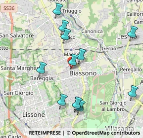 Mappa Via Alberto da Giussano, 20853 Biassono MB, Italia (2.10417)