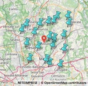 Mappa Via Alberto da Giussano, 20853 Biassono MB, Italia (6.8805)