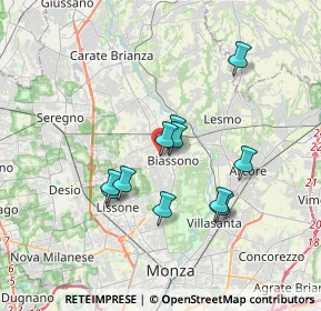 Mappa Via Alberto da Giussano, 20853 Biassono MB, Italia (2.91909)