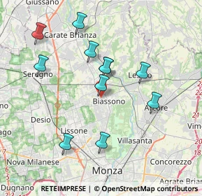 Mappa Via Alberto da Giussano, 20853 Biassono MB, Italia (3.57364)