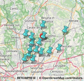 Mappa Via Pietro Mascagni, 20853 Biassono MB, Italia (5.785)