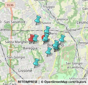 Mappa Via Pietro Mascagni, 20853 Biassono MB, Italia (1.11583)
