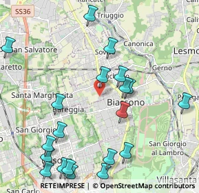 Mappa Via Pietro Mascagni, 20853 Biassono MB, Italia (2.527)