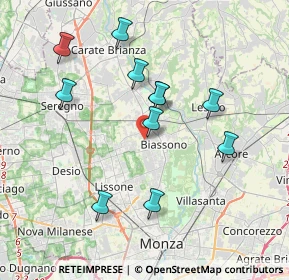 Mappa Via Pietro Mascagni, 20853 Biassono MB, Italia (3.54818)