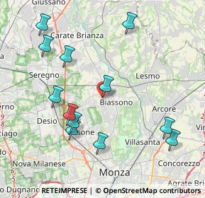 Mappa Via Pietro Mascagni, 20853 Biassono MB, Italia (4.35333)