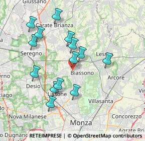 Mappa Via Pietro Mascagni, 20853 Biassono MB, Italia (3.54571)