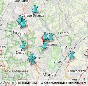 Mappa Via Pietro Mascagni, 20853 Biassono MB, Italia (3.72273)