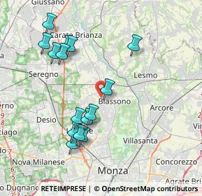 Mappa Via Pietro Mascagni, 20853 Biassono MB, Italia (3.91733)