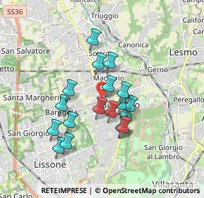 Mappa Via Gioacchino Rossini, 20853 Biassono MB, Italia (1.44167)