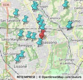 Mappa Via Gioacchino Rossini, 20853 Biassono MB, Italia (2.02176)