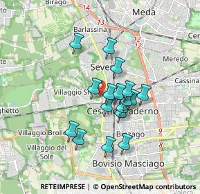 Mappa Via Biulè, 20031 Cesano Maderno MB, Italia (1.34882)