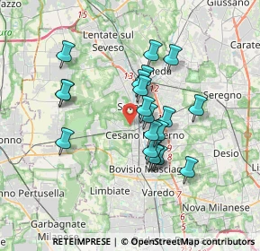 Mappa Via Biulè, 20031 Cesano Maderno MB, Italia (2.9095)