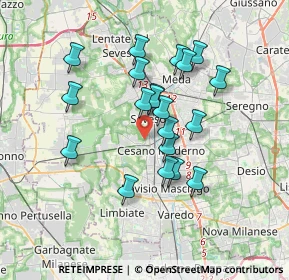 Mappa Via Biulè, 20031 Cesano Maderno MB, Italia (3.0225)