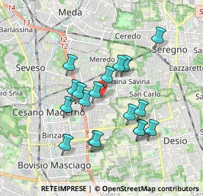 Mappa Via Moncenisio, 20031 Cesano Maderno MB, Italia (1.58333)