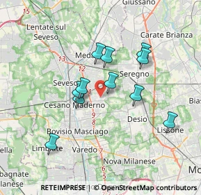 Mappa Via Moncenisio, 20031 Cesano Maderno MB, Italia (3.01182)