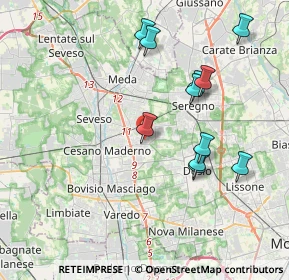Mappa Via Moncenisio, 20031 Cesano Maderno MB, Italia (3.81909)