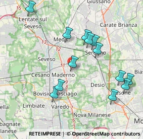 Mappa Via Moncenisio, 20031 Cesano Maderno MB, Italia (4.07308)