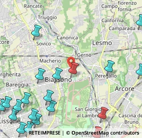 Mappa Via delle Vigne, 20853 Biassono MB, Italia (3.303)