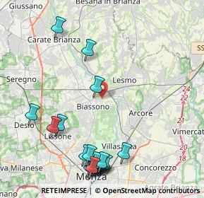 Mappa Via delle Vigne, 20853 Biassono MB, Italia (5.264)