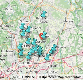 Mappa Via delle Vigne, 20853 Biassono MB, Italia (6.95389)