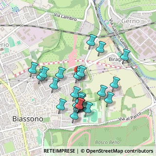 Mappa Via delle Vigne, 20853 Biassono MB, Italia (0.42692)