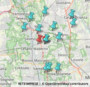 Mappa Via Po, 20831 Cesano Maderno MB, Italia (3.45929)