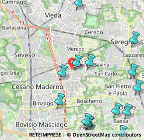 Mappa Via Po, 20831 Cesano Maderno MB, Italia (2.80714)