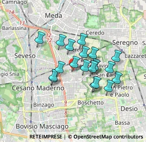 Mappa Via Po, 20831 Cesano Maderno MB, Italia (1.317)