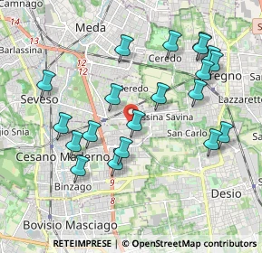 Mappa Via Po, 20031 Cesano Maderno MB, Italia (1.999)