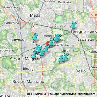 Mappa Via Po, 20031 Cesano Maderno MB, Italia (1.265)