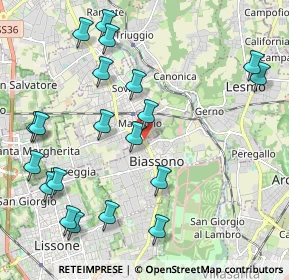 Mappa Via Milano, 20853 Biassono MB, Italia (2.449)