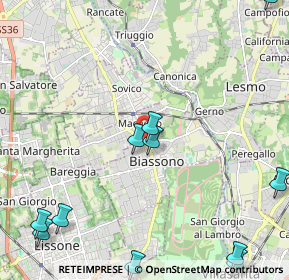 Mappa Via Milano, 20853 Biassono MB, Italia (3.05)