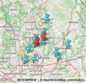 Mappa Via Milano, 20853 Biassono MB, Italia (5.35857)