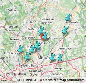 Mappa Via Milano, 20853 Biassono MB, Italia (6.82833)