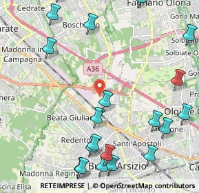 Mappa Via Donatori del Sangue, 21052 Busto Arsizio VA, Italia (2.8605)