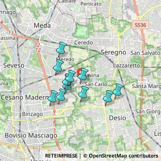 Mappa Via Don Siro Pavoni, 20811 Cesano Maderno MB, Italia (1.37273)