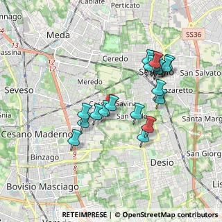 Mappa Via Don Siro Pavoni, 20811 Cesano Maderno MB, Italia (1.6855)