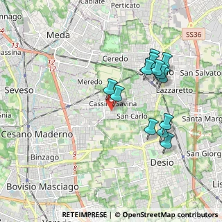 Mappa Via Don Siro Pavoni, 20811 Cesano Maderno MB, Italia (1.83077)