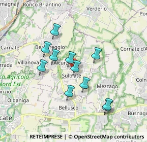 Mappa Via Achille Grandi, 20884 Sulbiate MB, Italia (1.54545)