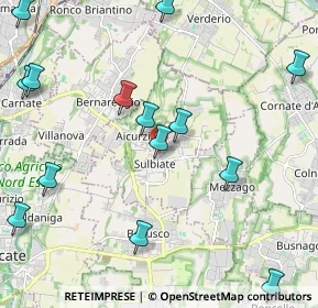 Mappa Via Achille Grandi, 20884 Sulbiate MB, Italia (2.63714)