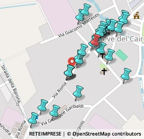 Mappa Via Roma, 27037 Pieve del Cairo PV, Italia (0.11667)