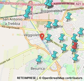 Mappa Via Jacopino Reggi, 29122 Piacenza PC, Italia (1.27)