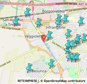 Mappa Via Jacopino Reggi, 29122 Piacenza PC, Italia (1.264)